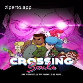 Crossing Souls 2026 featuring five friends, supernatural events, pixel art, and 1980s California.