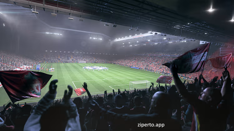EA SPORTS FC 26 showing football players competing in a realistic stadium match.