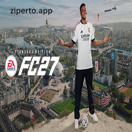 EA SPORTS FC 27 featuring football players, stadium action, Career Mode and The Grounds.