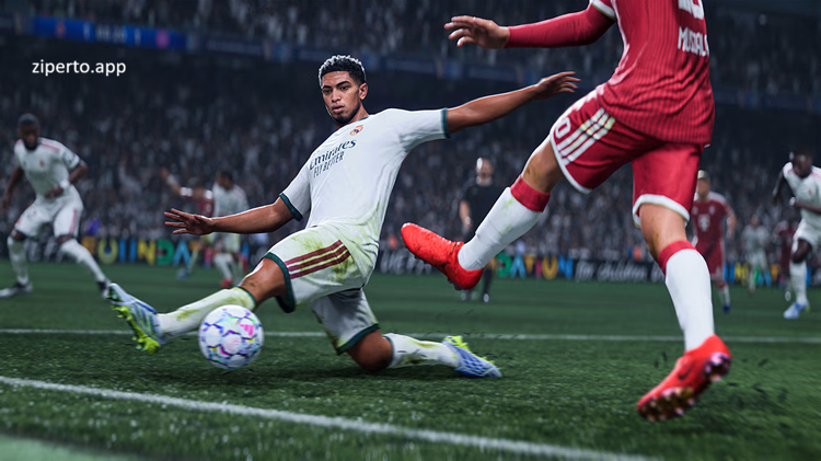 EA SPORTS FC 27 featuring football players, stadium action, Career Mode and The Grounds.