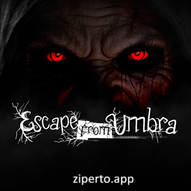 Escape from Umbra 2026 character exploring a dark village with a flashlight in avoiding threats.