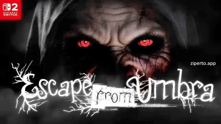 Escape from Umbra 2026 character exploring a dark village with a flashlight in avoiding threats.