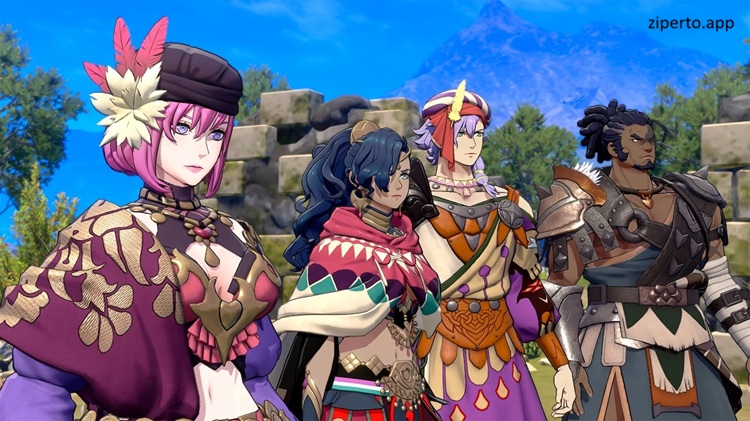 Fire Emblem: Fortune’s Weave 2026 tactical RPG featuring four heroes, fantasy battles and the Heroic Games.