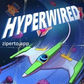 HYPERWIRED 2026 features spaceship battling enemies with bullets in a dark pixel-art galaxy.