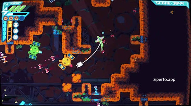 HYPERWIRED 2026 features spaceship battling enemies with bullets in a dark pixel-art galaxy.