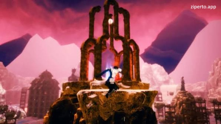 Hades Uprising 2026 showing Hades navigating a surreal hellscape with precise platforming challenges.