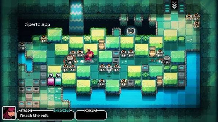 Invisigun Reloaded 2026 characters battling invisibly in a colorful pixel-art arena.