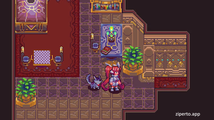 Jin Conception 2026 showing pixel-art characters facing a mysterious fantasy battle.