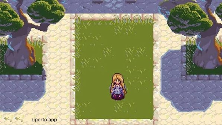 Jin Conception 2026 showing pixel-art characters facing a mysterious fantasy battle.