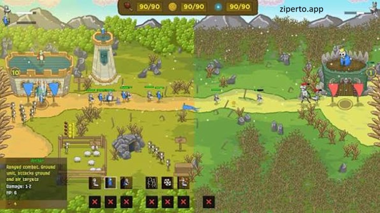 Lord of the Click II 2026 showing colorful armies defending territory in a fast-paced strategy game.