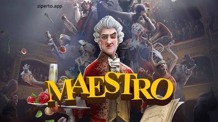 Maestro 2026 conductor guiding an orchestra with motion controls during a stylish rhythm performance.