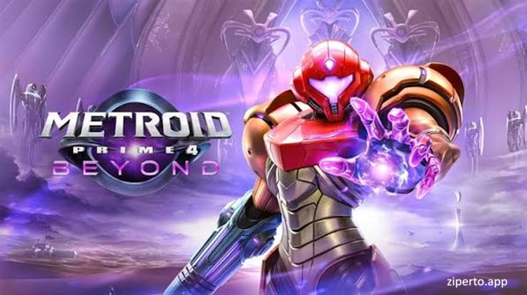 Metroid Prime 4: Beyond 2026 featuring Samus Aran, alien environments and sci-fi combat.