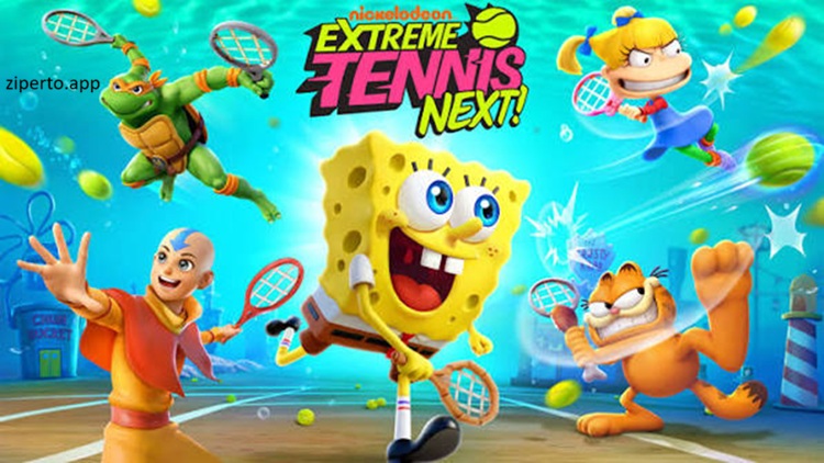 Nickelodeon Extreme Tennis: Next! 2026 featuring Garfield, arcade tennis and colorful courts.
