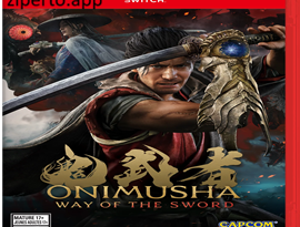 Onimusha: Way of the Sword 2026 showing Miyamoto Musashi battling Genma enemies in dark Edo-period Kyoto.