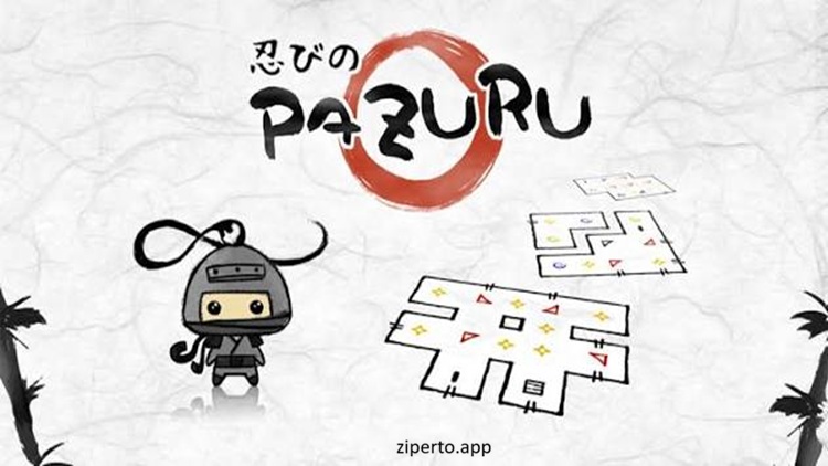 Pazuru 2026 ensure ball navigating obstacles and collecting stars across a colorful puzzle stage.