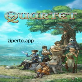 Quartet 2026 RPG with eight heroes, pixel art characters and four interconnected fantasy stories.