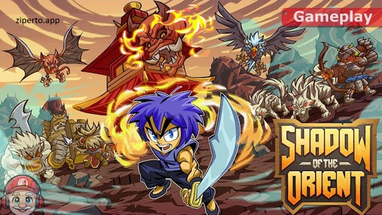 Shadow of the Orient 2026 pixel art action platformer with sword combat and mythical enemies.