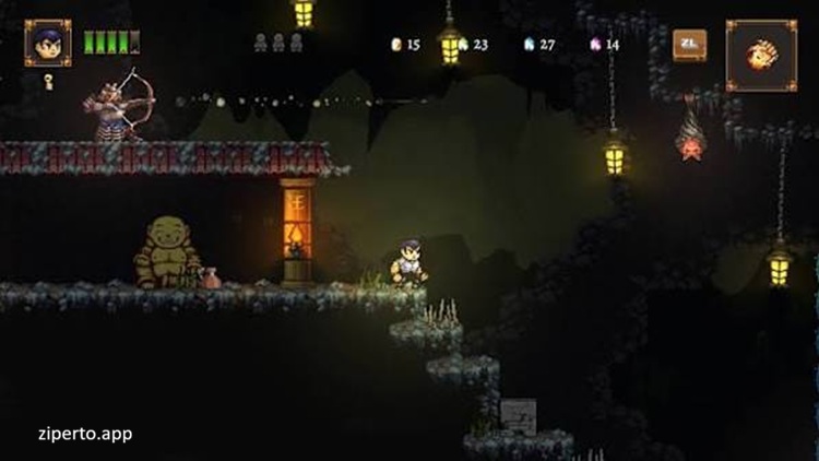 Shadow of the Orient 2026 pixel art action platformer with sword combat and mythical enemies.