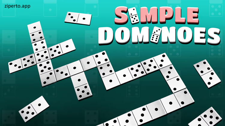 Simple Dominoes 2026 gameplay with domino tiles arranged for a strategic board game match.