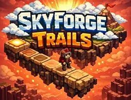 Skyforge Trails 2026 with floating islands, pixel-art scenery, puzzles and magical sky paths.