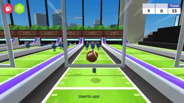 Skyline Bowling 2026 match with colorful lanes, bowling pins and competitive multiplayer action.