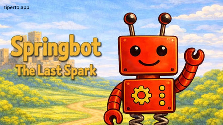 Springbot: The Last Spark 2026 featuring spring-powered movement, enemies and colorful levels.