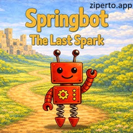 Springbot: The Last Spark 2026 featuring spring-powered movement, enemies and colorful levels.