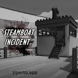 Steamboat Incident 2026 featuring a dark steamboat interior with a creature lurking through a narrow corridor.
