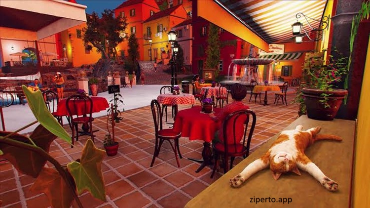 Vacation Cafe Simulator 2026 featuring a cozy Italian cafe, cooking and restaurant management.
