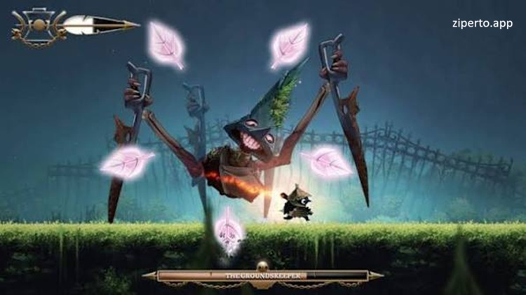 Well Dweller 2026 featuring a tiny bird with a matchstick exploring a dark fairy-tale kingdom.