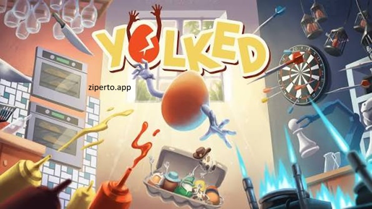 YOLKED 2026 egg character climbing and swinging through obstacles in a physics-based platforming game.