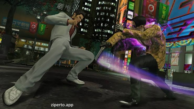 Yakuza Kiwami 2026 featuring Kazuma Kiryu, street combat, Kamurocho and intense action.