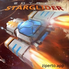 Zotrix Starglider 2026 spaceship battling colorful alien enemies in an arcade space shooter.