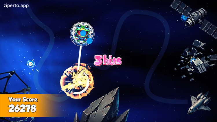 Zumba – Galactic Marble Blast 2026 allow space frogs launching marbles along orbital paths.