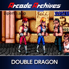 Arcade Archives: Double Dragon 2026 showing fighting gang members in pixel-art streets.
