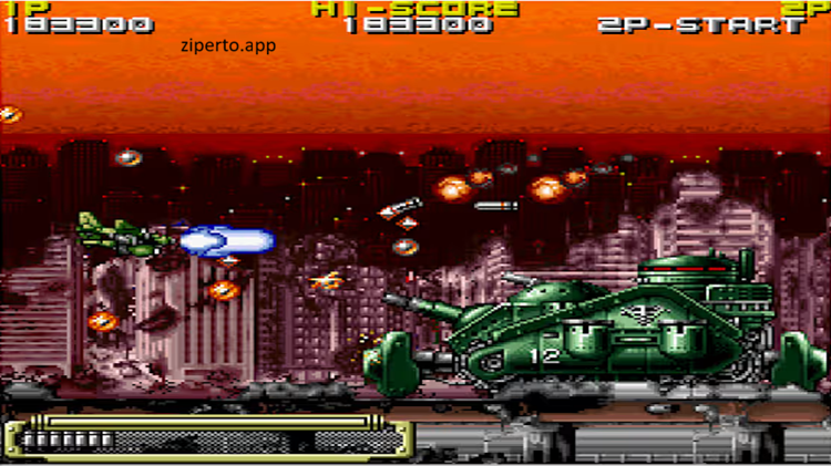 Arcade Archives: Koutetsu Yousai Strahl 2026 fighting through mechanical enemies and fortress defenses.