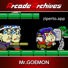 Arcade Archives Mr. GOEMON 2026 character fighting enemies in a classic arcade setting.