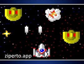 Arcade Archives STAR FORCE 2026 spaceship firing at enemies across a retro space battlefield.
