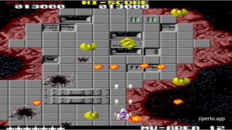 Arcade Archives STAR FORCE 2026 spaceship firing at enemies across a retro space battlefield.
