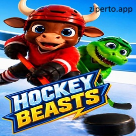 Hockey Beasts 2026 features cartoon animal teams competing in chaotic ice hockey matches inside arenas.