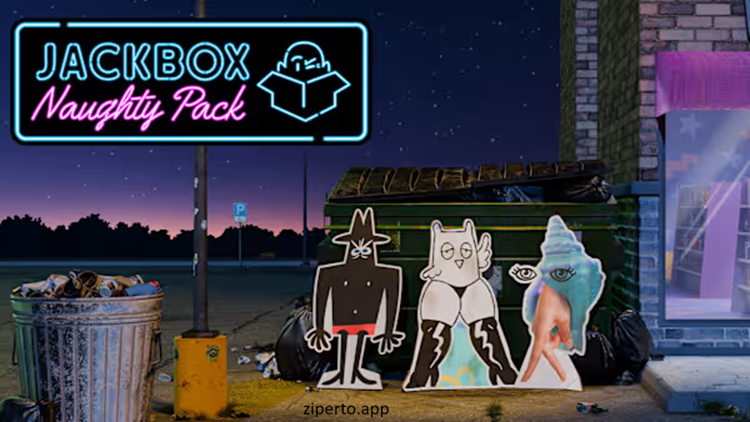 Jackbox Naughty Pack 2026 featuring adult party games and social deduction challenges.