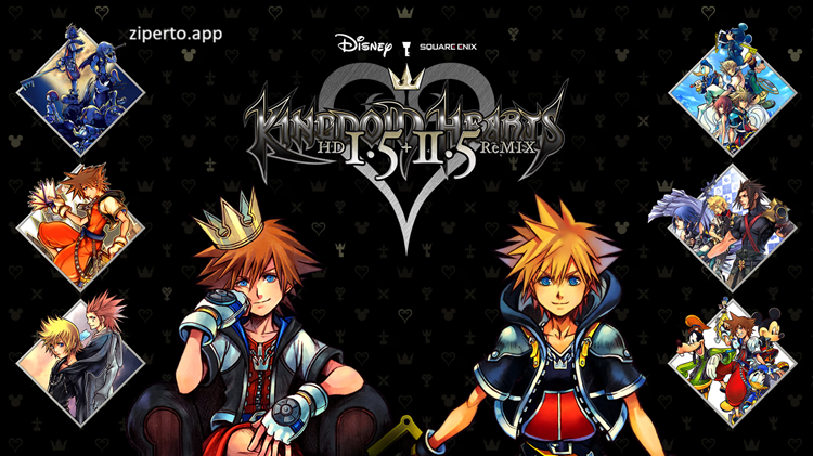 KINGDOM HEARTS HD 1.5+2.5 ReMIX 206 characters exploring a magical world.