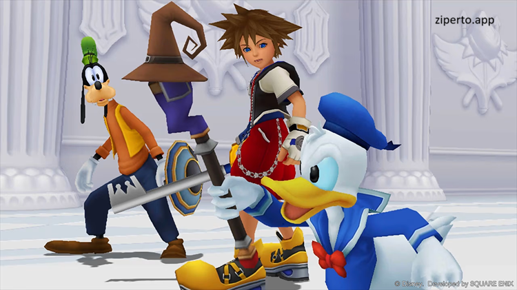 KINGDOM HEARTS HD 1.5+2.5 ReMIX 206 characters exploring a magical world.