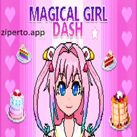 Magical Girl Dash 2026 features heroine running with obstacles, enemies and fantasy challenges.