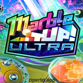 Marble It Up! Ultra 2026 showing rolling marbles and challenging obstacle-filled racing courses.