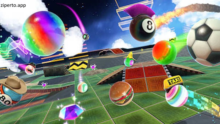 Marble It Up! Ultra 2026 showing rolling marbles and challenging obstacle-filled racing courses.