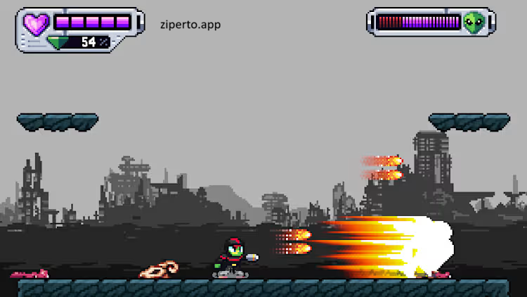 Mighty Aphid 2 2026 hero fighting enemies across colorful pixel-art platforming stages.