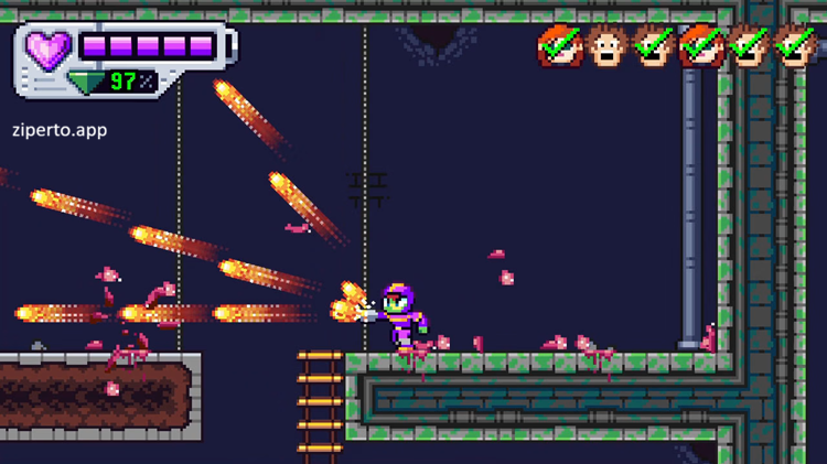 Mighty Aphid 2026 hero battling robotic enemies in a colorful retro platformer.