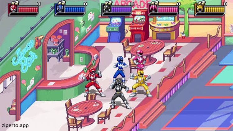 Mighty Morphin Power Rangers: Rita’s Rewind 2026 featuring pixel-art battles and retro action.