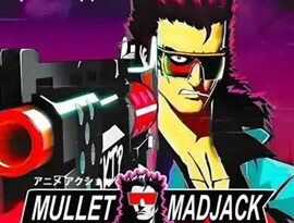 Mullet MadJack 2026 fighting enemies in a neon anime tower.